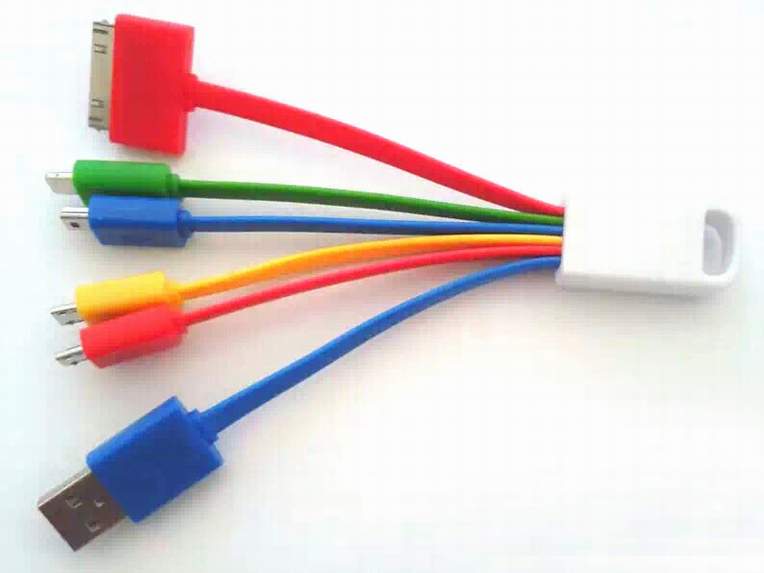 宏浩達一拖六數據線，micro USB/lightning數據線/蘋果4數據線/miniUSB