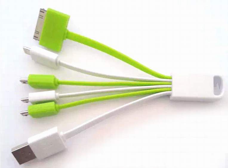 宏浩達一拖六數據線，micro USB/lightning數據線/蘋果4數據線/miniUSB