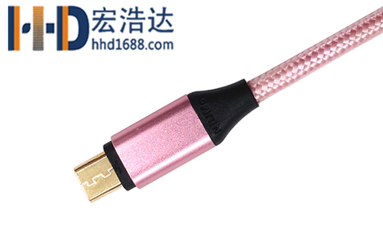 宏浩達數(shù)據(jù)線廠家鍍金安卓數(shù)據(jù)線，鋁合金編織閃充micro USB快充數(shù)據(jù)線工廠專業(yè)定制