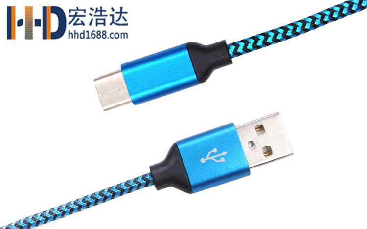 宏浩達廠家直銷華為數(shù)據(jù)線合金編織type-c充電數(shù)據(jù)線工廠專業(yè)定制